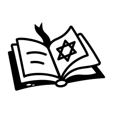 Sihirli kitabı gösteren yarım yamalak bir simge