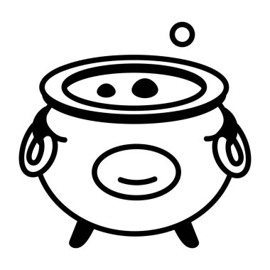 Bir kazanı gösteren yarım yamalak bir biçim simgesi