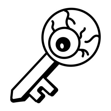 Cadı anahtarını gösteren yarım yamalak bir biçim simgesi