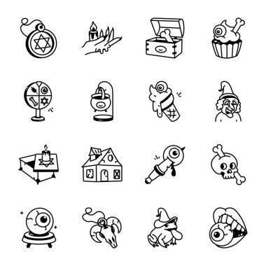 Gizemcilik Doodle Biçimi Simgeleri  