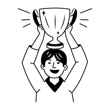 Başarıyı gösteren bir el çizimi biçim simgesi