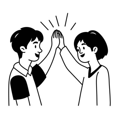 Başarıyı gösteren bir el çizimi biçim simgesi