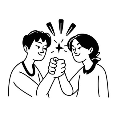 Başarıyı gösteren bir el çizimi biçim simgesi