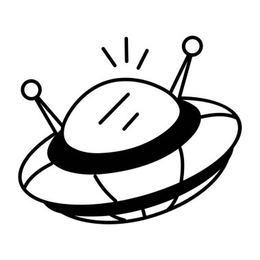 Bir uzay mekiğini gösteren yarım yamalak bir simge