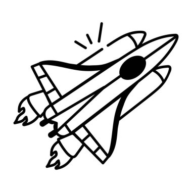 Bir uzay mekiğini gösteren yarım yamalak bir simge