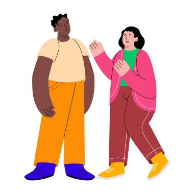 Arkadaşların gülüşünü gösteren düz çizim 