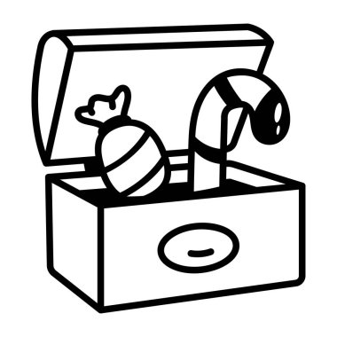 Şeker kutusunu gösteren bir el çizimi simgesi