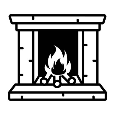 Şömineyi gösteren bir çizim biçimi simgesi