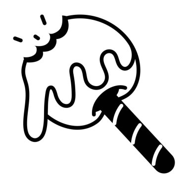 Elma şekerini temsil eden yarım yamalak bir simge