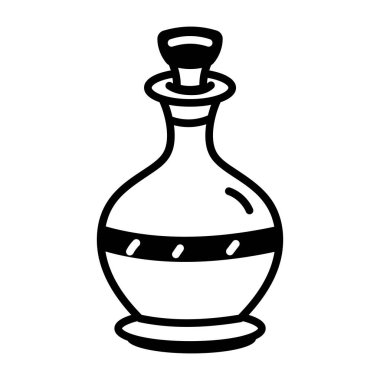 Parfüm şişesini tasvir eden çizim tarzı bir ikon