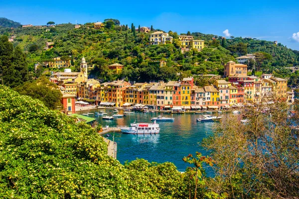 Portofino vibrantes casas pintorescas ciudad colorida liguria - Génova - Italia — Foto de Stock