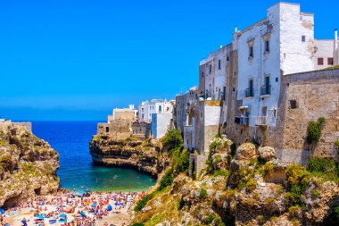 Polignano Mare - Bari - Apulia - Güney İtalya deniz köyü lagoon
