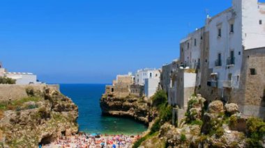 Polignano Mare - Bari - Apulia - Güney İtalya deniz köyü lagoon