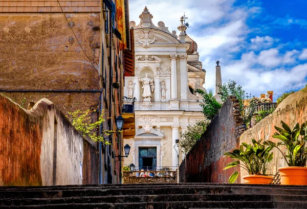 Barroco italiano iglesia fachada blanca Nostra Signora delle Lettere iglesia Santa Margherita Ligure Génova Italia — Foto de Stock