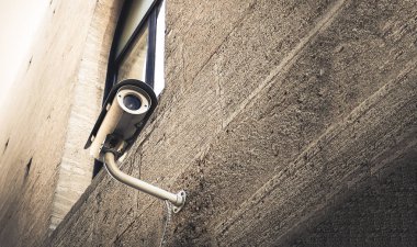 CCTV güvenlik kamera arka plan casus sokak bakmak duvar 