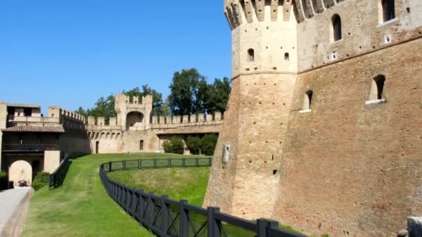 Gradara Castle - Pesaro - Marche - Italy — стокове відео