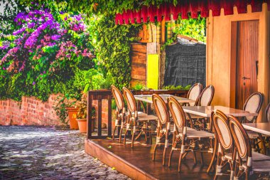 Paris bistro restoran bahar açık arka plan
