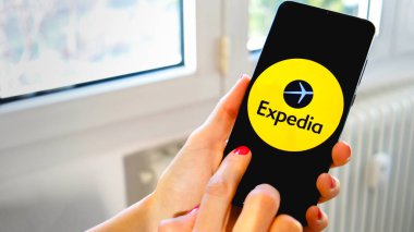 Expedia seyahat app el simgesi smartphone