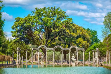 Tivoli Canopus bölgesinde Villa Adriana veya Hadrians Villa - Roma - İtalya