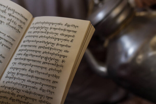 Страницы книги с буддийскими текстами
.