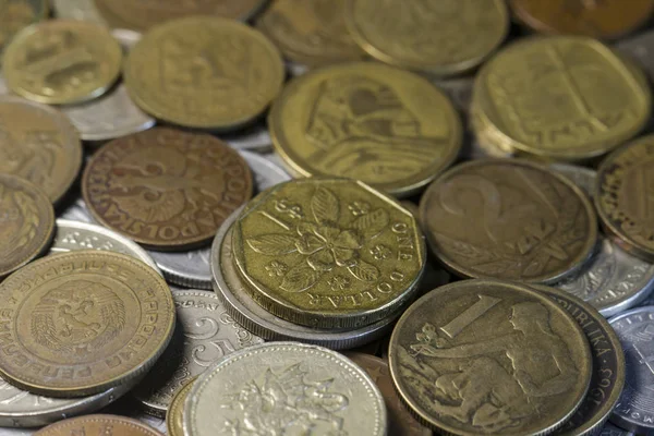 Монеты Разных Стран Мира Сингапурский Доллар — стоковое фото