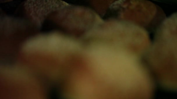Čerstvé Sezamové Buchty Zaostření Přechod — Stock video