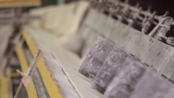 빵집에서 난로입니다 생산의 단계입니다 베이킹에 반죽은 컨베이어 벨트를 — 비디오