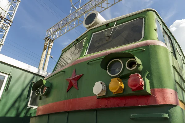 Eski Sovyet Elektrikli Lokomotif Açık Endüstriyel Tasarım Demiryolu Müzesi Mühendislik — Stok fotoğraf