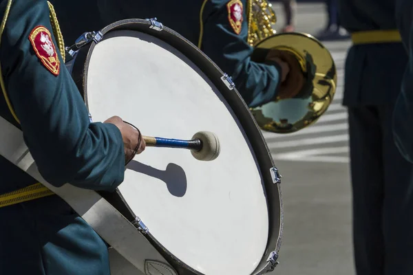 Militärkapelle Bei Der Festparade Schlagzeuger — Stockfoto