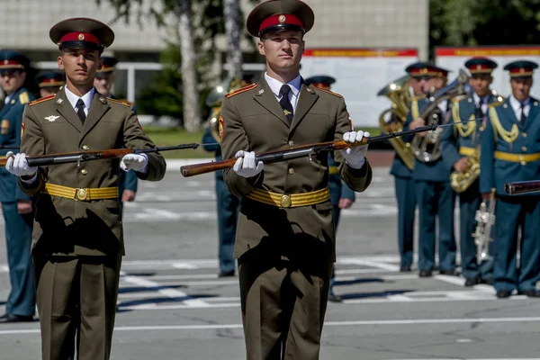 City Novosibirsk Russia July 2018 Festive Military Parade Novosibirsk Military — Stock Photo, Image