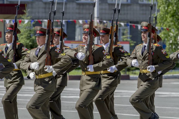 Die Stadt Nowosibirsk Russland Juli 2018 Eine Festliche Militärparade Militärinstitut — Stockfoto
