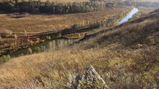 Nature Sibérienne Début Automne Source Rivière Berd Paysage Typiquement Russe — Video