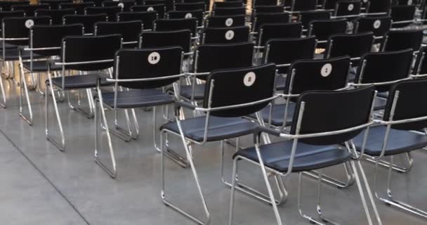 Auditorium for lectures with chairs — Stock Video
