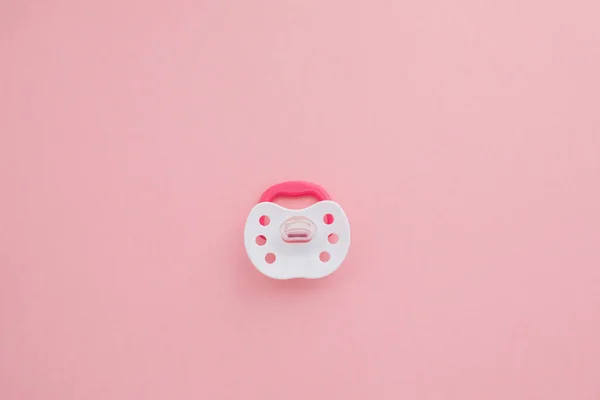 Baby silicone pacifier in pink color