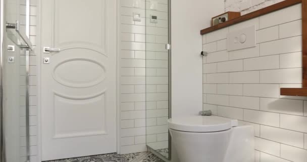 Salle de toilettes couleurs pastel et nude — Video