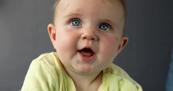 Happy Little Baby in close-up — Stockvideo