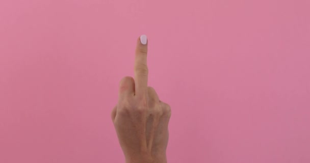 Kvinna hand Fuck You eller fuck off — Stockvideo
