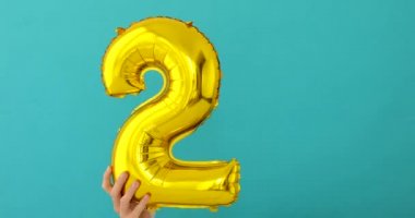 Altın folyo sayısı 2 kutlama balonu