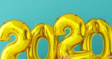 Altın folyo numarası 2020 kutlama balonu