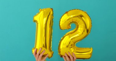 Altın folyo sayısı 12 kutlama balonu