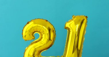 Altın folyo numarası 21 kutlama balonu