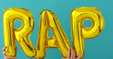 Altın rap kelime şişme Balonlar yapılmış