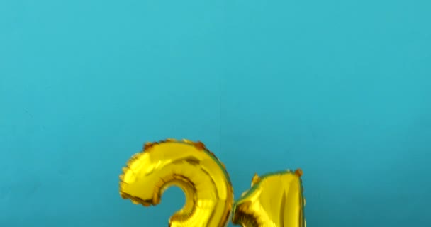 Foglio d'oro numero 31 trentuno palloncino celebrazione — Video Stock