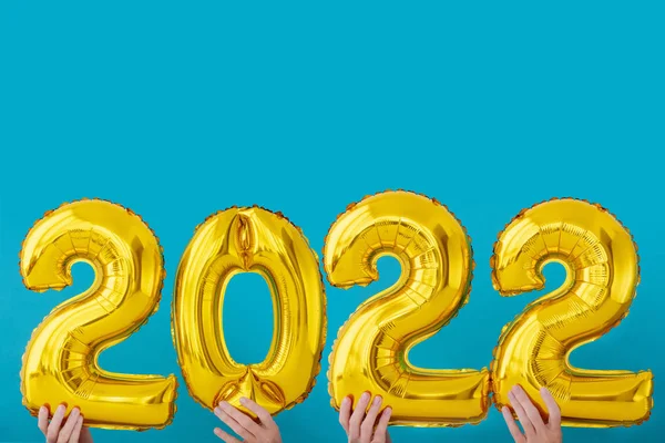 Gold foil number two thousand and twenty two 2022 celebration — Stock Photo, Image