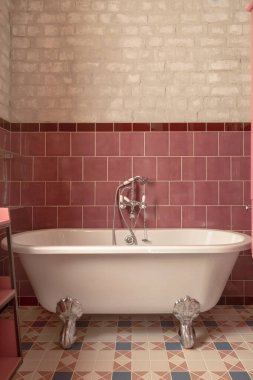 Boş akrilik banyo ve el banyosu.