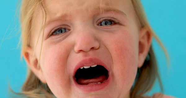Un bébé d'un an pleure en gros plan — Photo