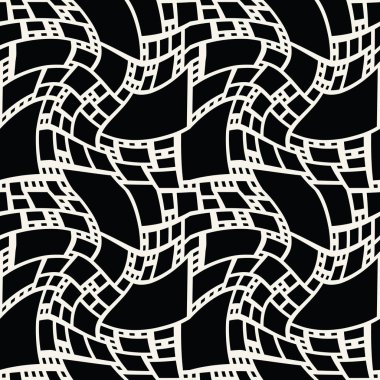 Soyut kesintisiz geometrik dekoratif vektör kare desen