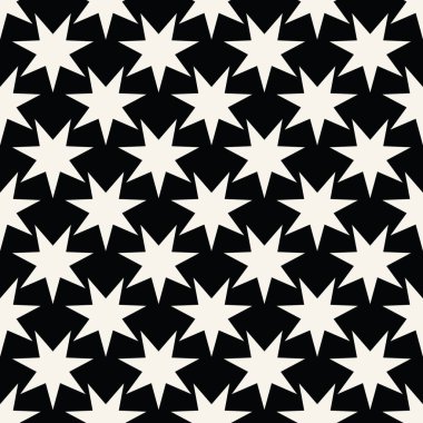 Kesintisiz geometrik vektör yıldız deseni. Retro tasarımı zemin doku.