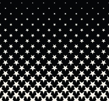 Yıldız ile geometrik yarım ton vektör desen. Kenarlık, tasarım öğesi veya arka plan olarak kullanılabilir.