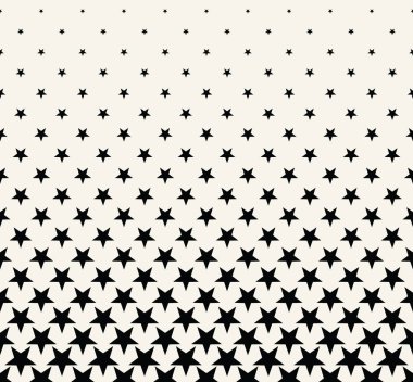 Yıldız ile geometrik yarım ton vektör desen. Kenarlık, tasarım öğesi veya arka plan olarak kullanılabilir.